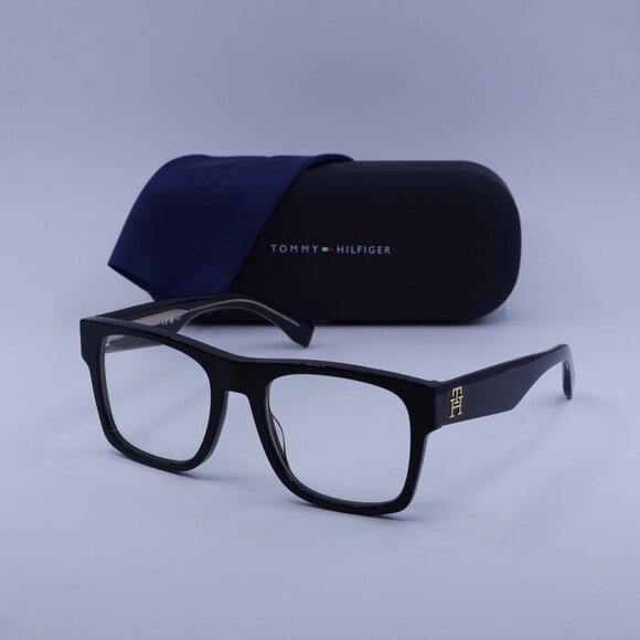 Tommy Hilfiger TH 2118/S 0807 K1 Square Sunglasses – Black/Gold Mirror - Picture 1 of 11